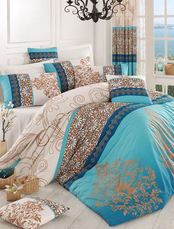 Комплет постелнина L'essentiel Maison Katre, 160x220cm, тиркизна