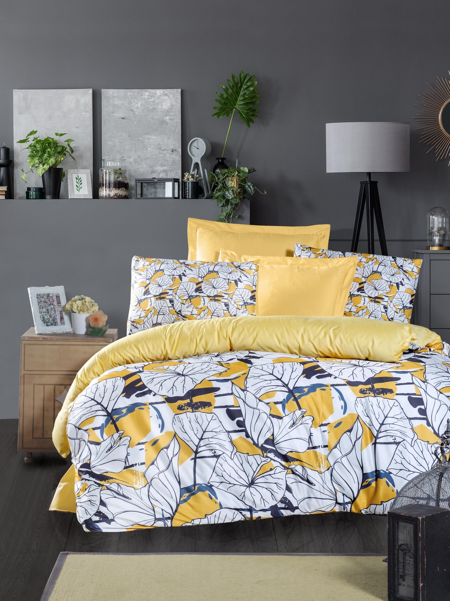 Комплет постелнина L'essentiel Maison Cassie, 160x220cm, жолта