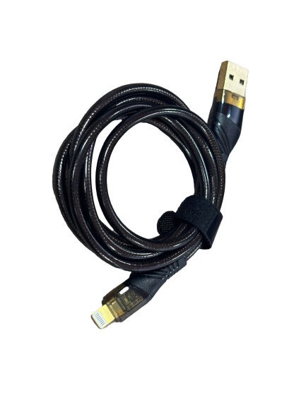 Alfa Electric Кабел за брзо полнење за iPhone 1m 2.4A сиво силиконско-плетено,