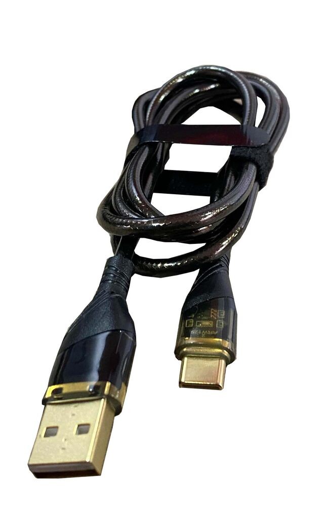 Alfa Electric Type-C кабел 1m, 3A, црно, силиконско-плетено, брзо полнење