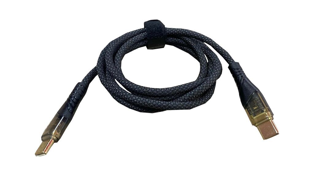 Alfa Electric Type-C во Type-C кабел 1m, 100W, црно плетено, брзо полнење