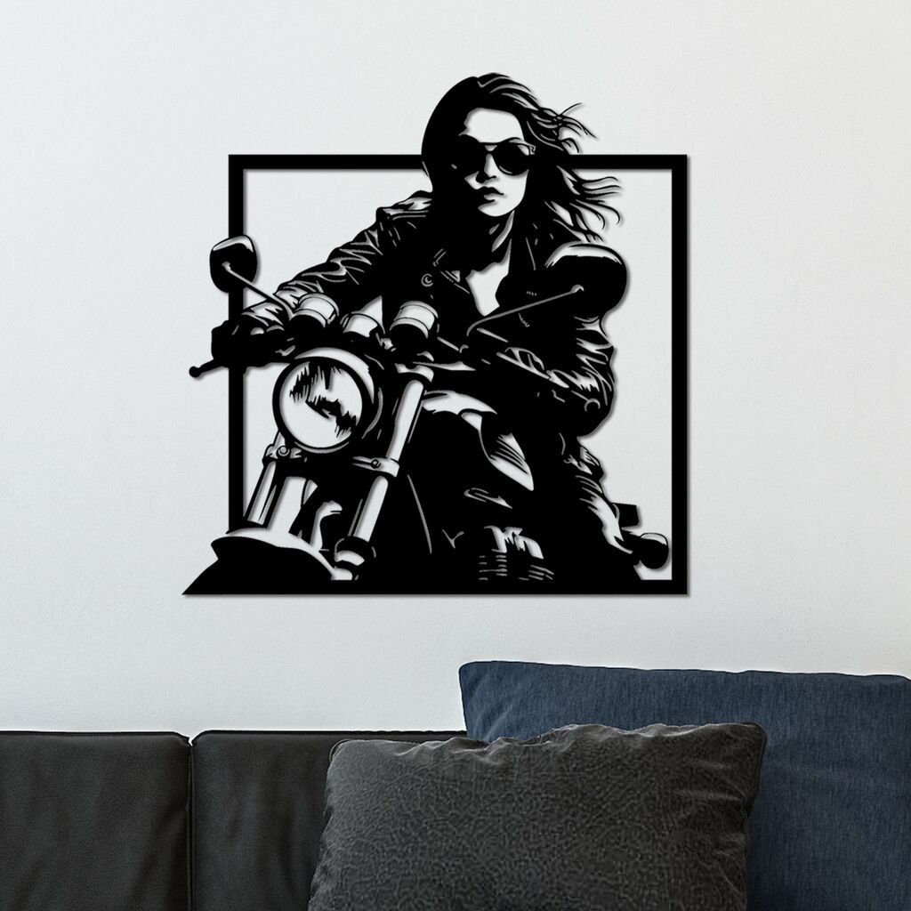 Wallity декорација за dzид Rider, 52 x 54 см, црна