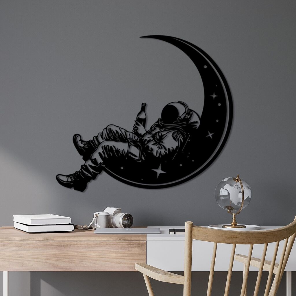 Wallity декорација за dzид Space Boozer, 62 x 71 см, црна