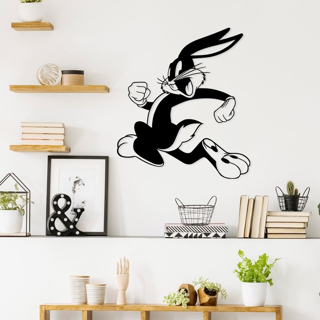 Wallity декорација за dzид Bugs Bunny 2, 62 x 70 см, црна