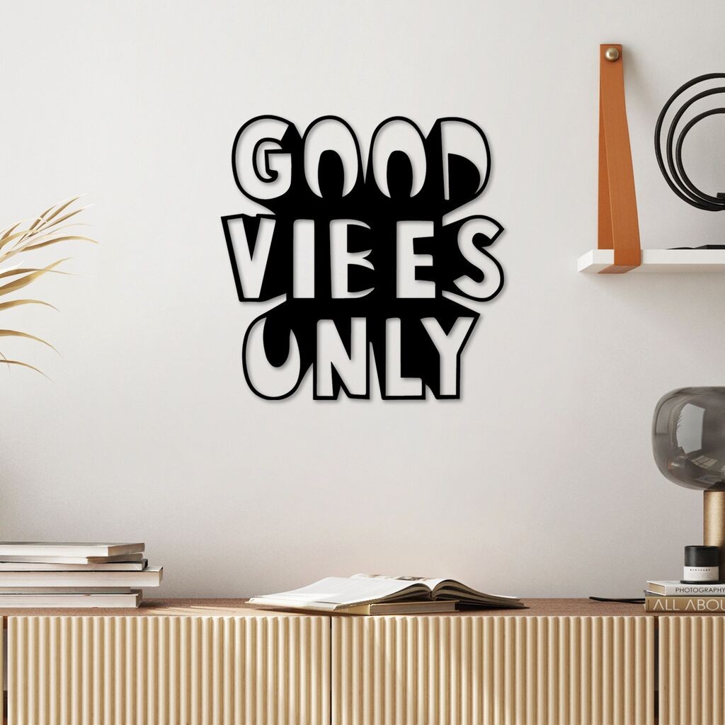 Wallity декорација за dzид Good Vibes Only 8, 50 x 50 см, црна