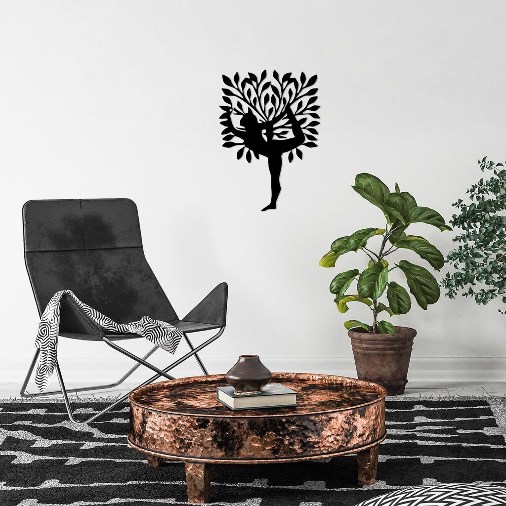 Wallity декорација за dzид Јога 2, 50 x 70 см, црна