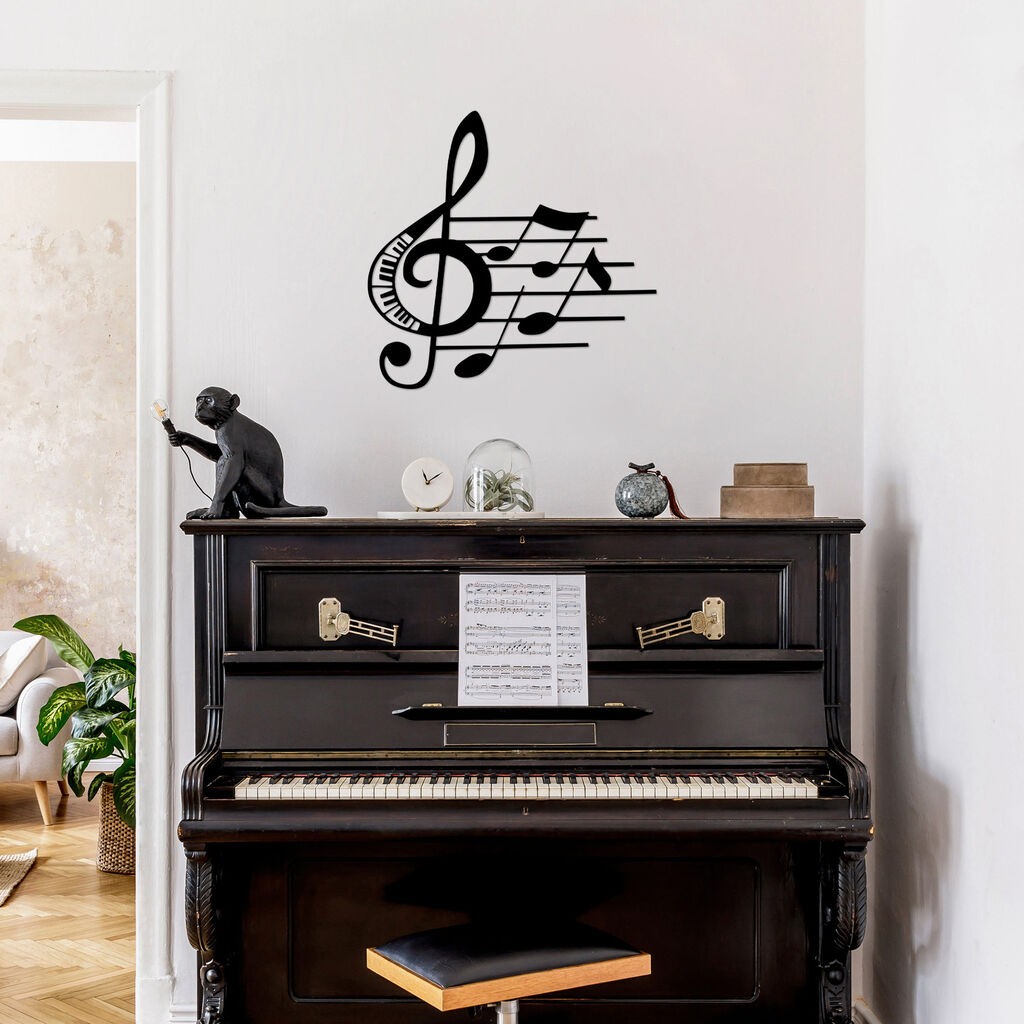 Wallity декорација за dzид Fast Music - 527, 66 x 70 см, црна