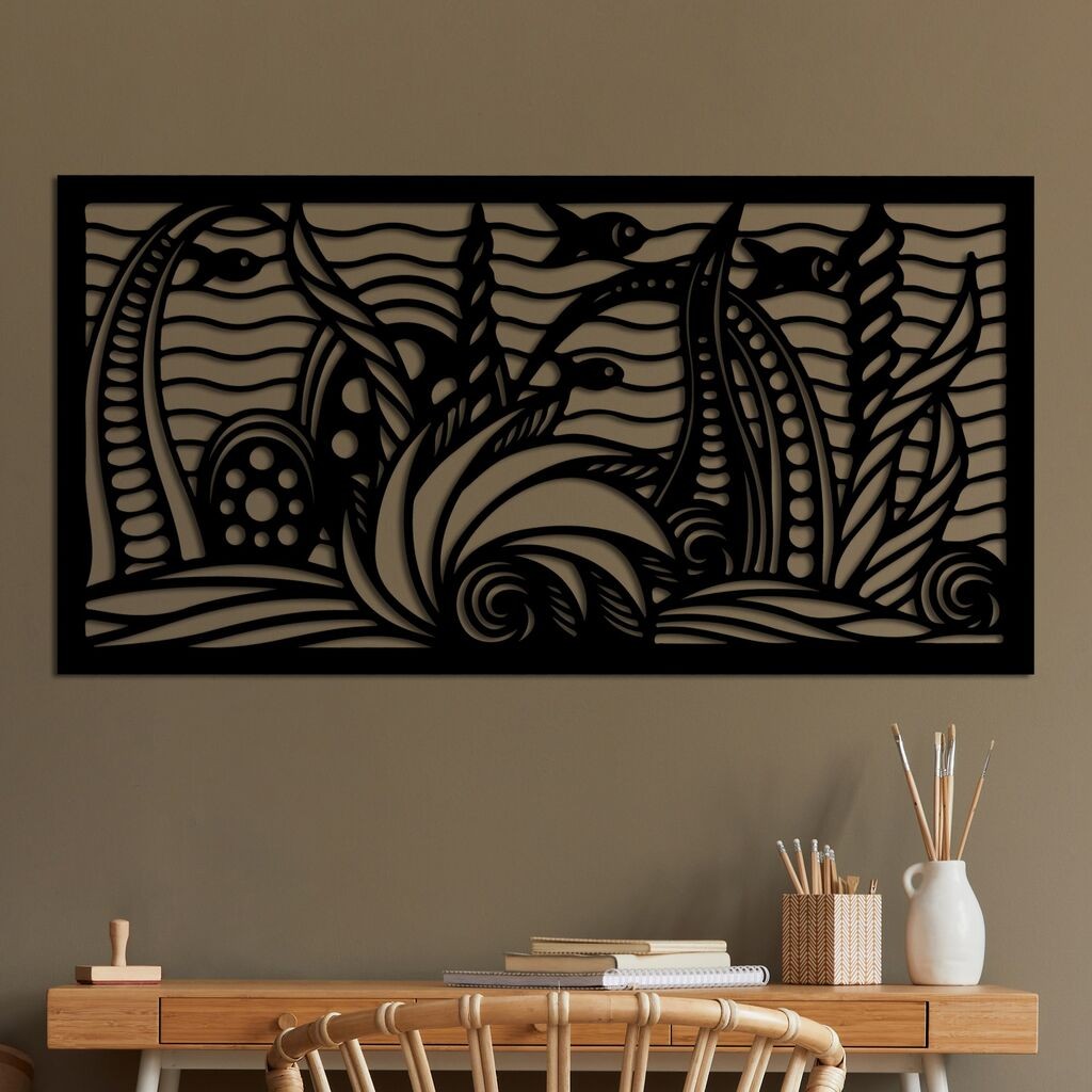 Wallity декорација за dzид Океан, 85 x 40 см, црна