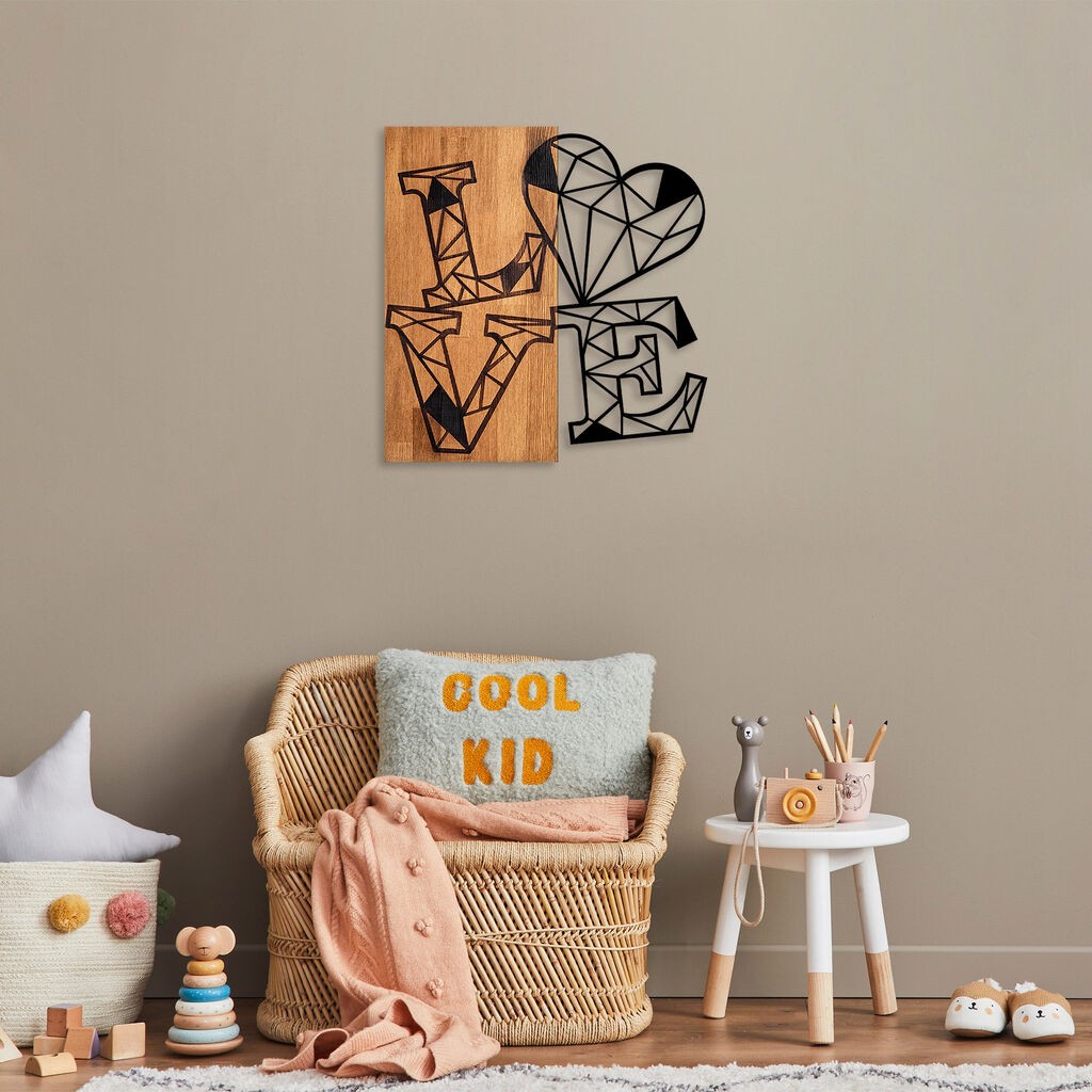 Wallity декорација за dzид Love 1, 50 x 20 см, кафеава