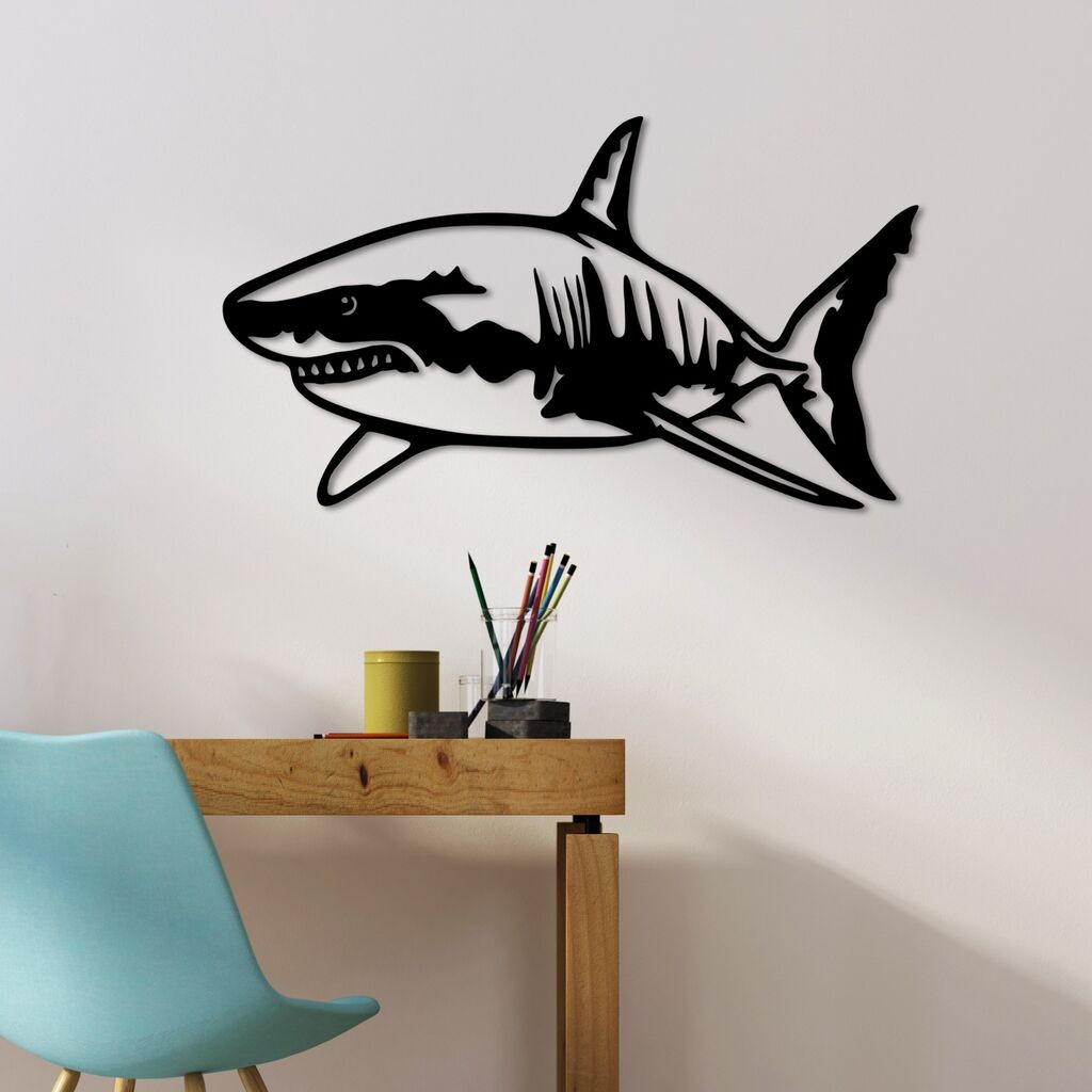 Wallity декорација за dzид Shark - L, 70 x 36 см, црна