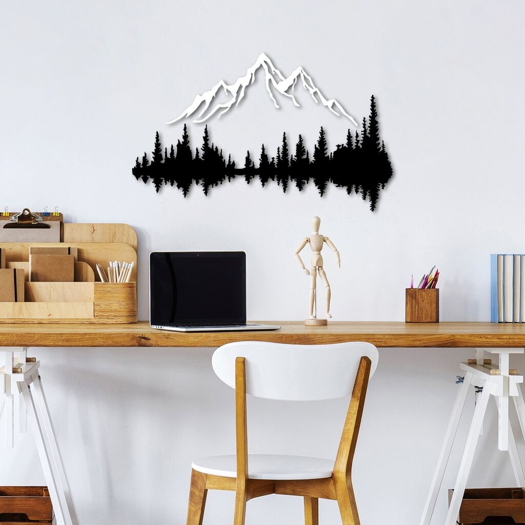 Wallity декорација за dzид Природа и планина - 8, 70 x 43 см, црна