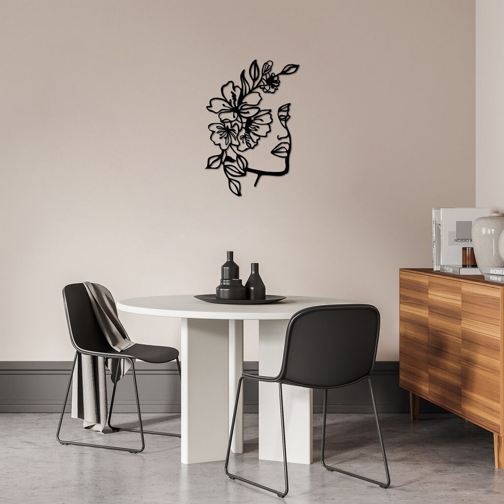 Wallity декорација за dzид Цвеќе за жени, 48 x 70 см, црна