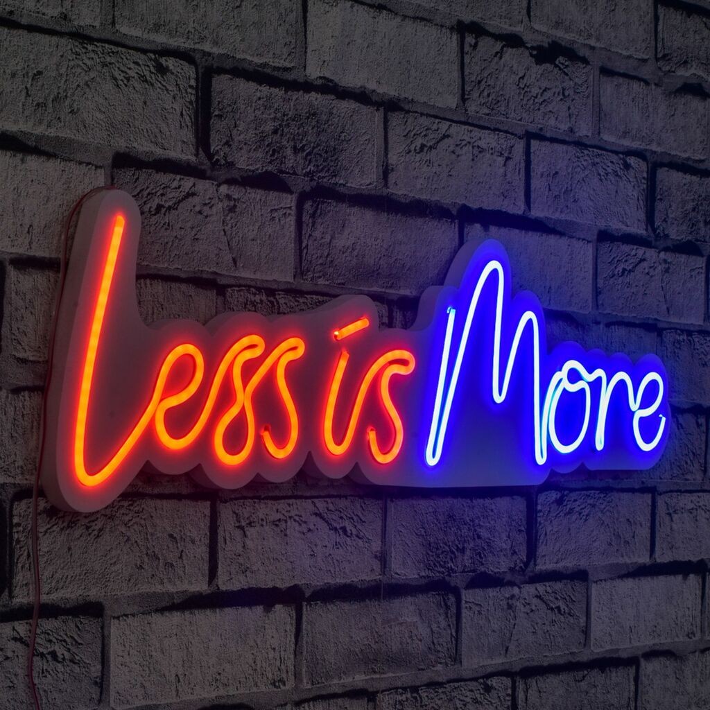 Wallity Декоративно LED осветлување „Помалку е повеќе", 51x19x2 см, црвена