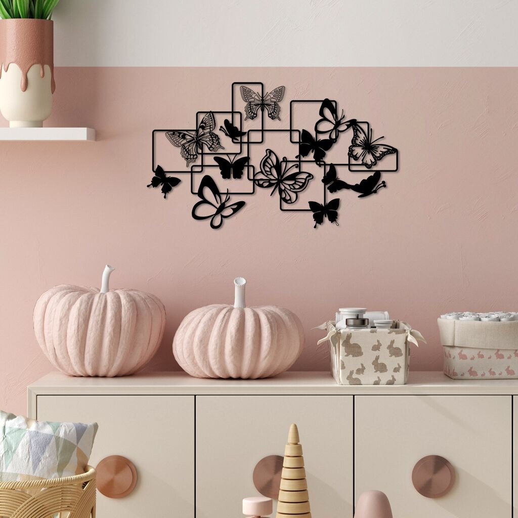 Wallity декорација за dzид Пеперутки - M, 50 x 29 см, црна