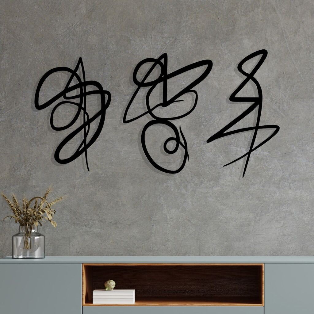 Wallity декорација за dzид Трамонто, 90 x 54 см, црна