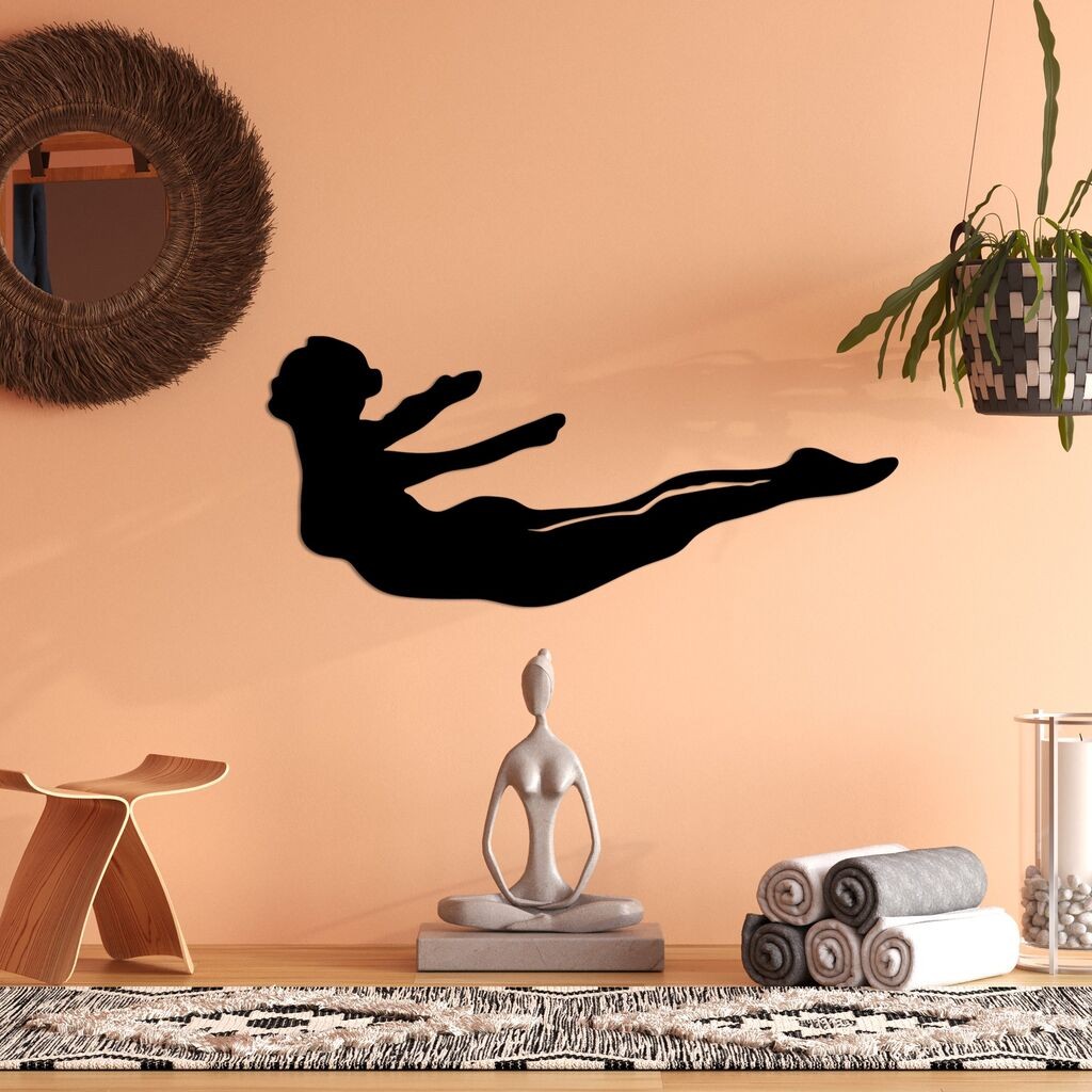 Wallity декорација за dzид Јога 12, 60 x 26 см, црна