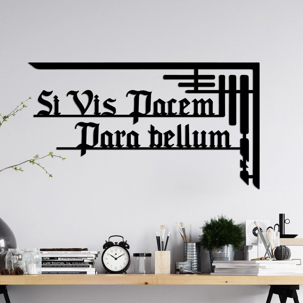 Wallity декорација за dzид Si Vis Pacem 1, 60 x 33 см, црна