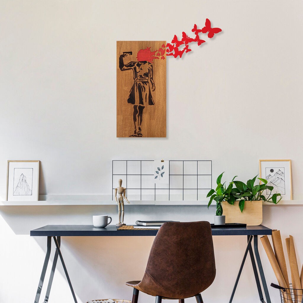 Wallity dzидна декорација Banksy - 16, 99 x 34 см, кафеава