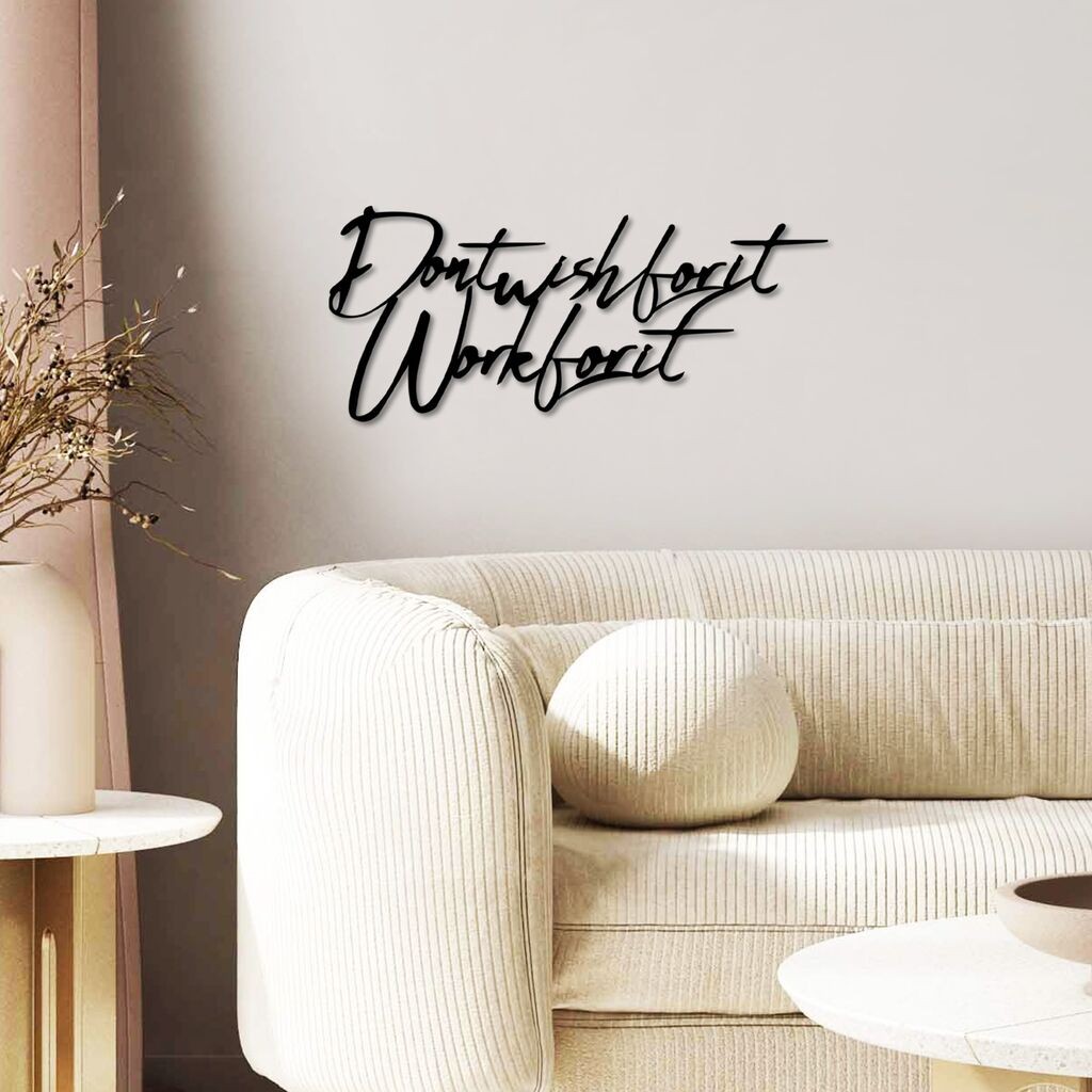 Wallity декорација за dzид Wish Work, 55 x 23 см, црна