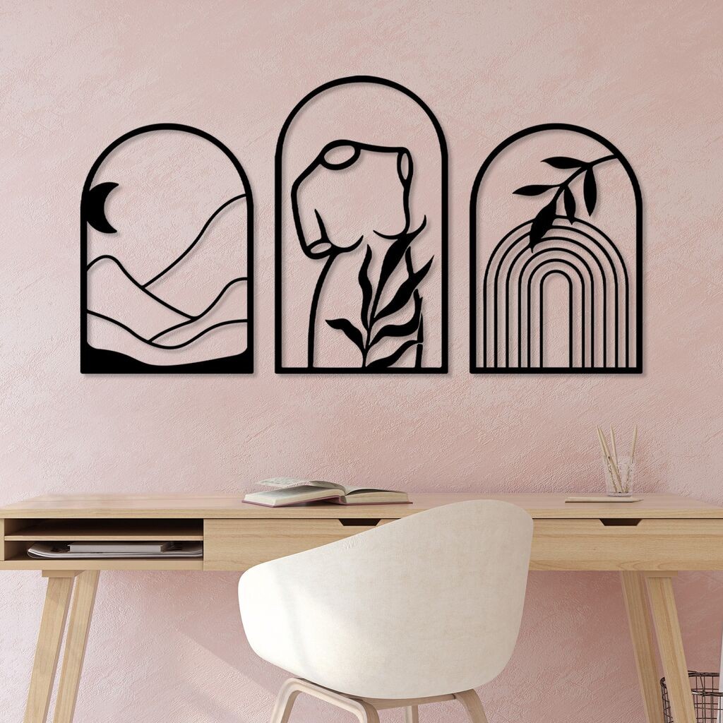 Wallity декорација за dzид Memorie Trio B, 69 x 40 см, црна