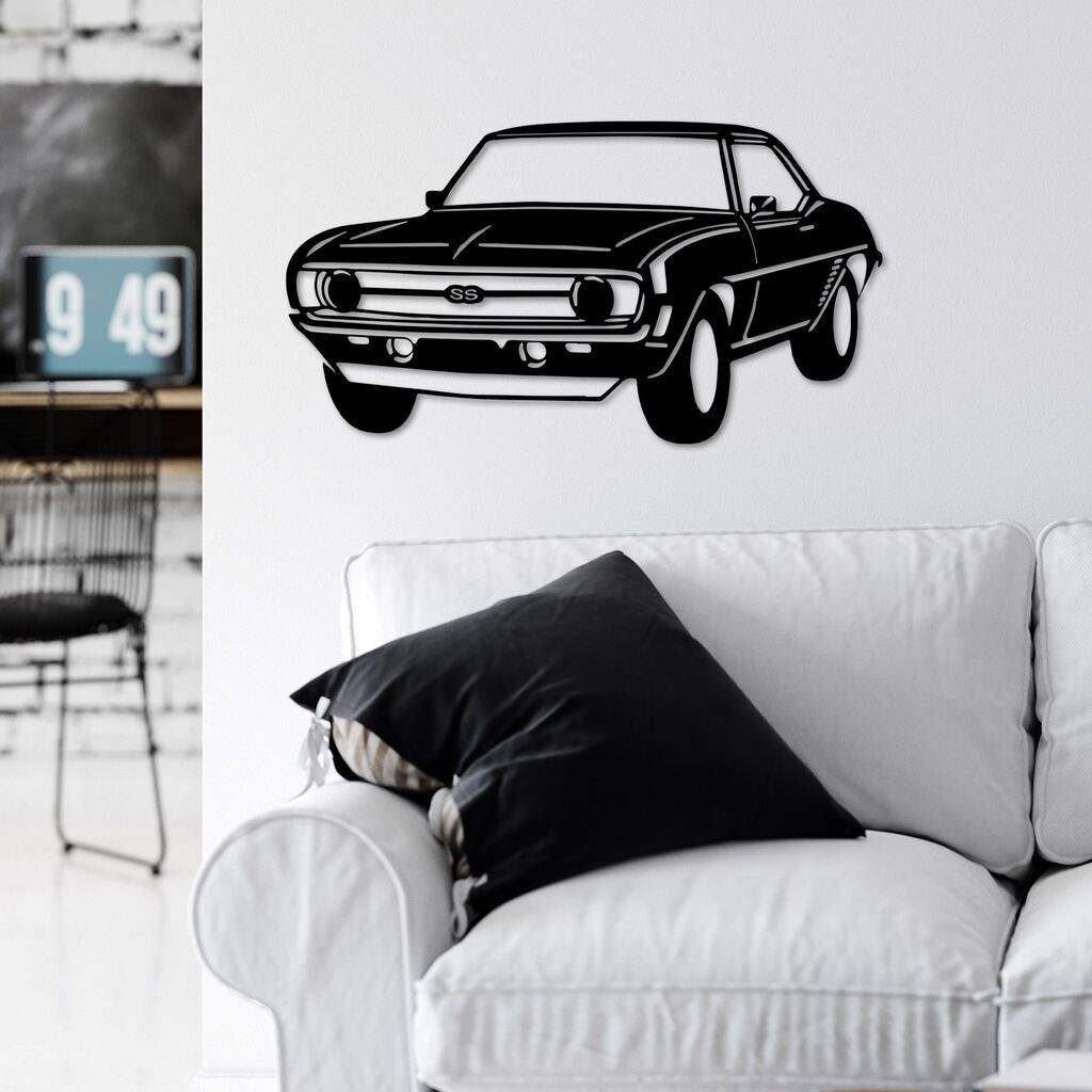 Wallity декорација за dzид Chevrolet Camaro SS, 60 x 33 см, црна