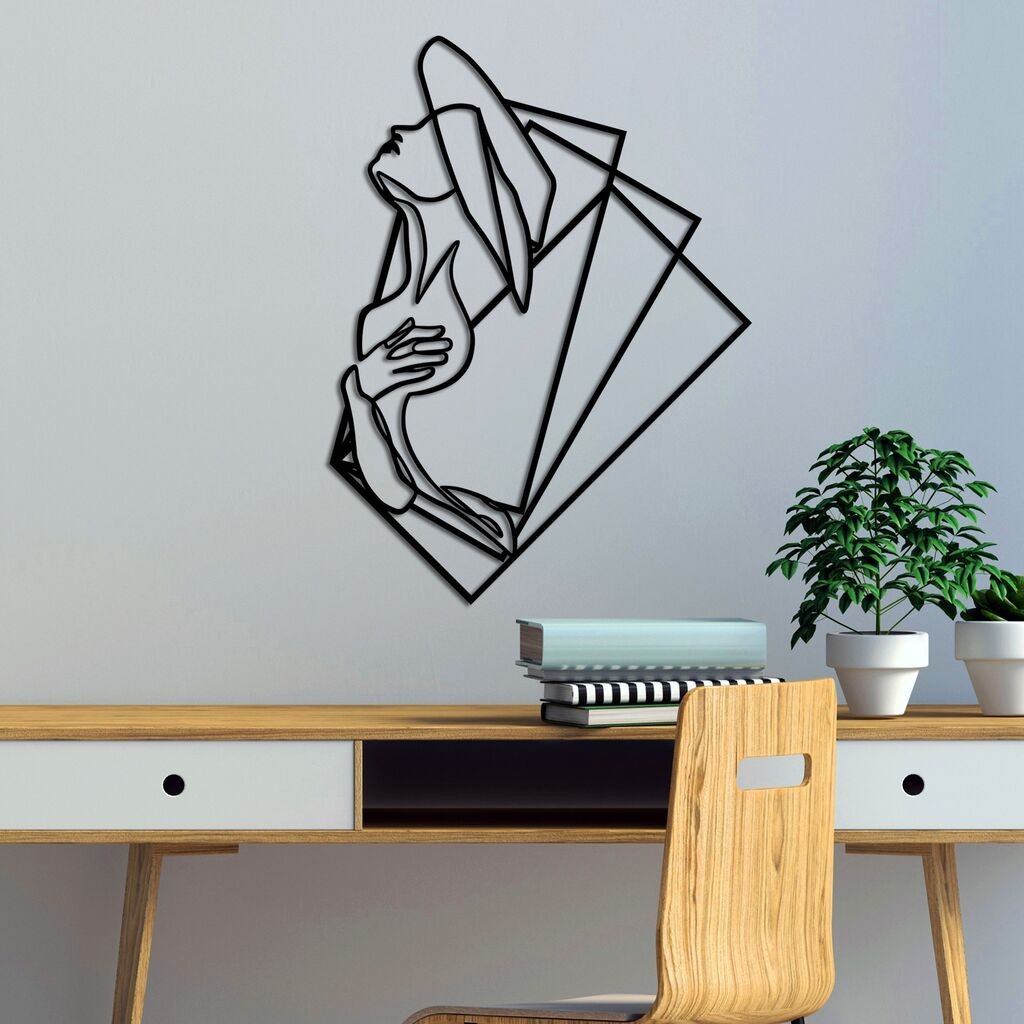 Wallity декорација за dzид Жена 1 - L, 70 x 52 см, црна