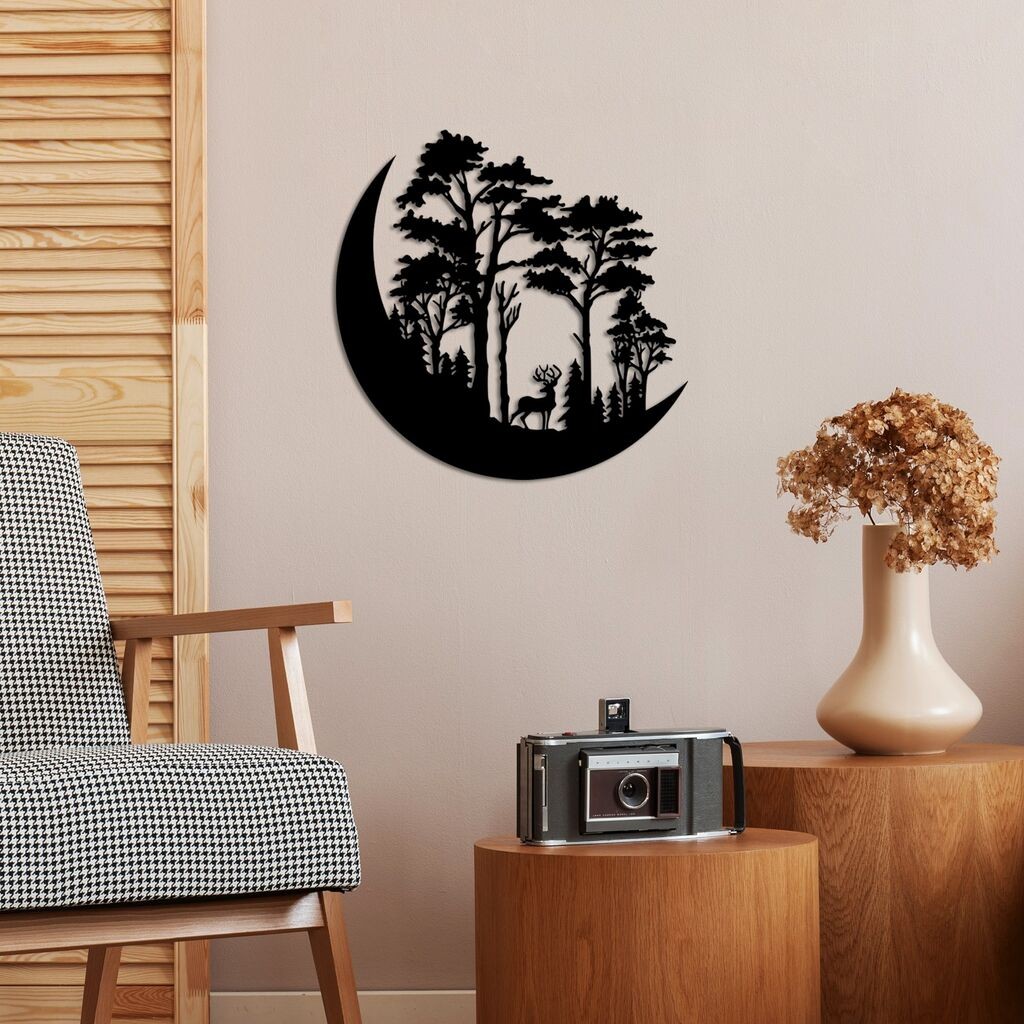 Wallity декорација за dzид The ​​Wild Nature 1 - L, 70 x 70 см, црна