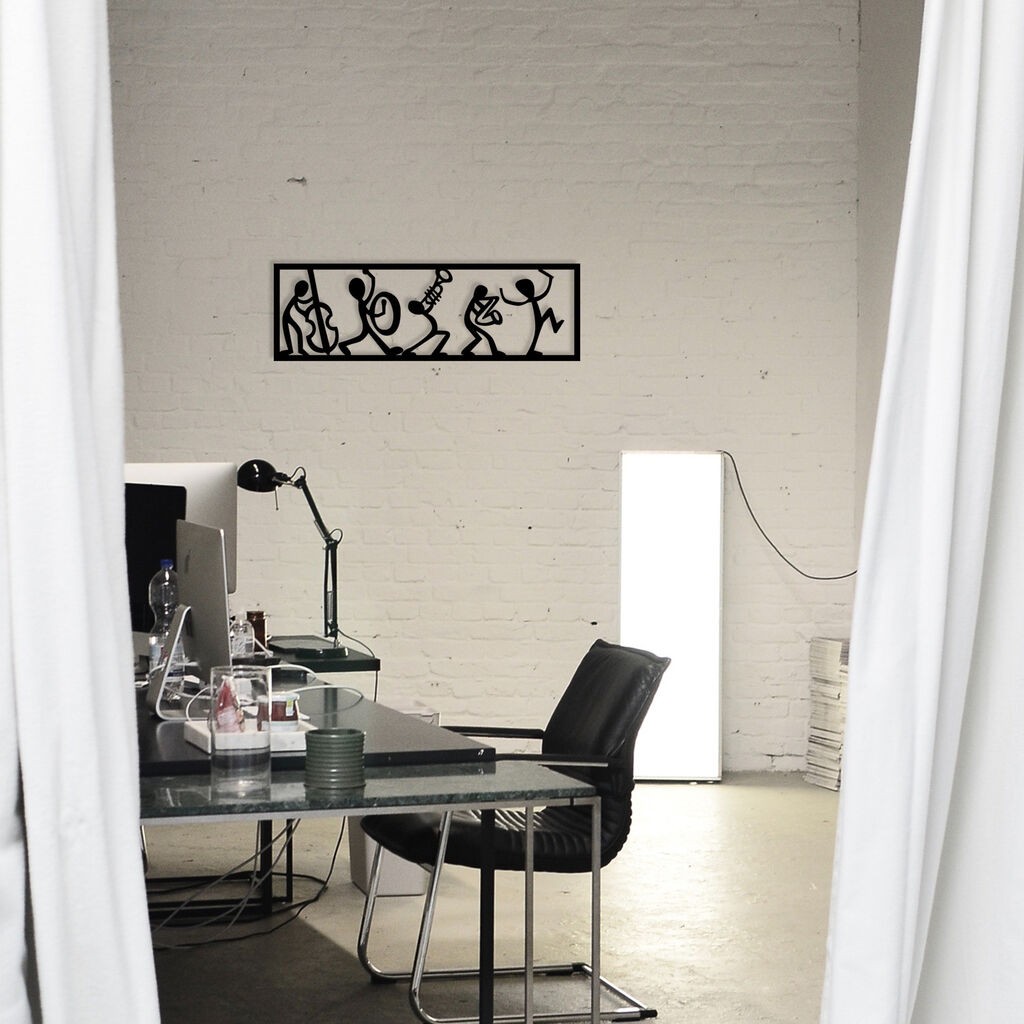 Wallity dzидна декорација Музичари, 60 x 19 см, црна