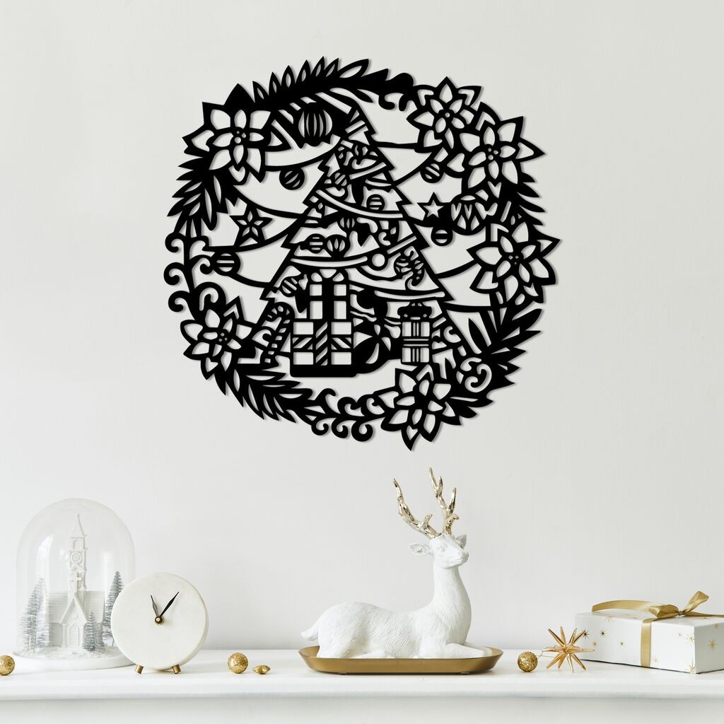 Wallity dzидна декорација Нова Година 2, 42 x 42 см, црна