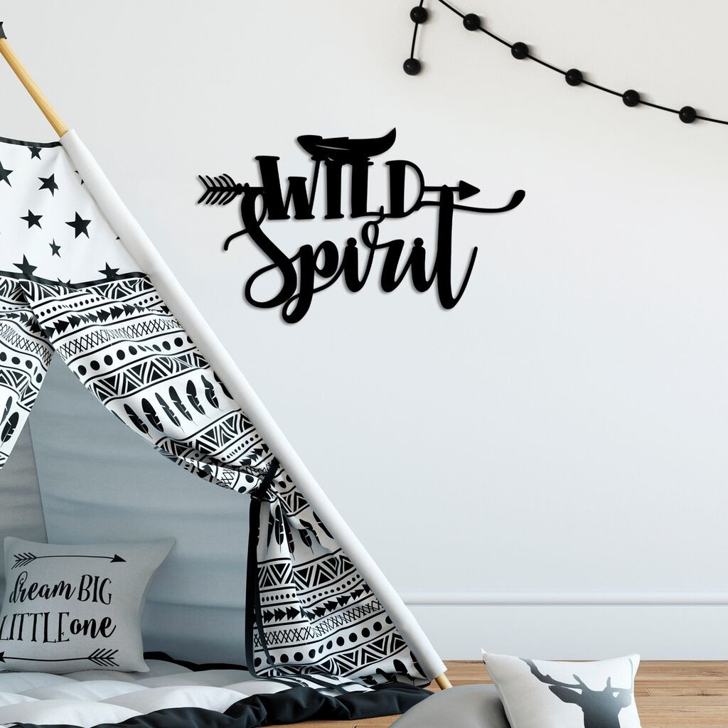 Wallity декорација за dzид Wild Spirit, 60 x 35 см, црна