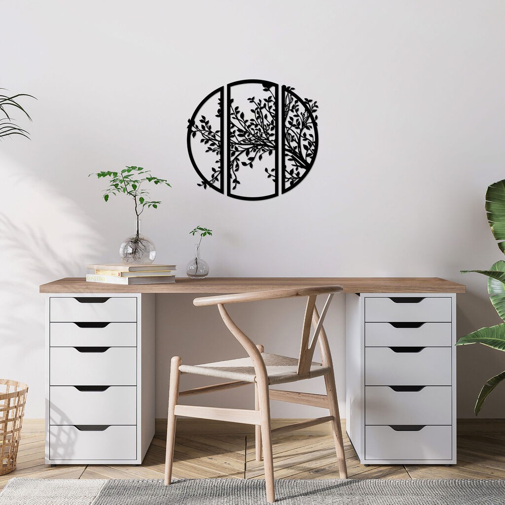 Wallity декорација за dzид парче цвет - 502, 56 x 60 см, црна