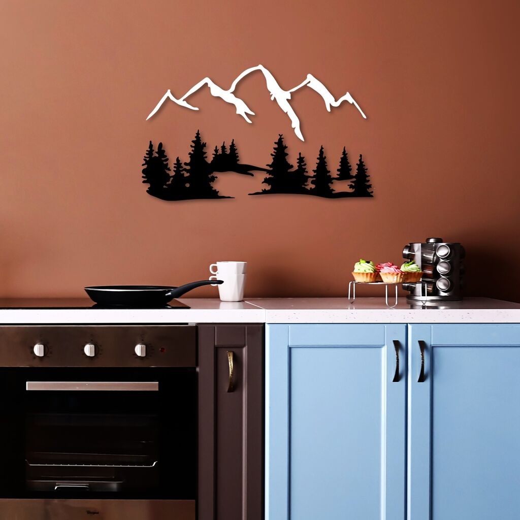 Wallity декорација за dzид Природа и планина - 2, 70 x 41 см, црна