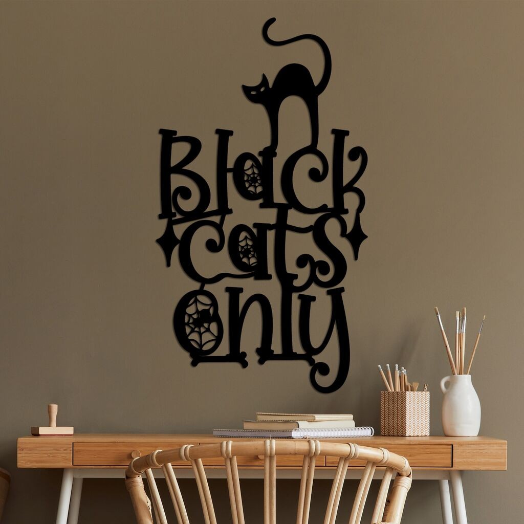 Wallity декорација за dzид Cat 8, 34 x 60 см, црна