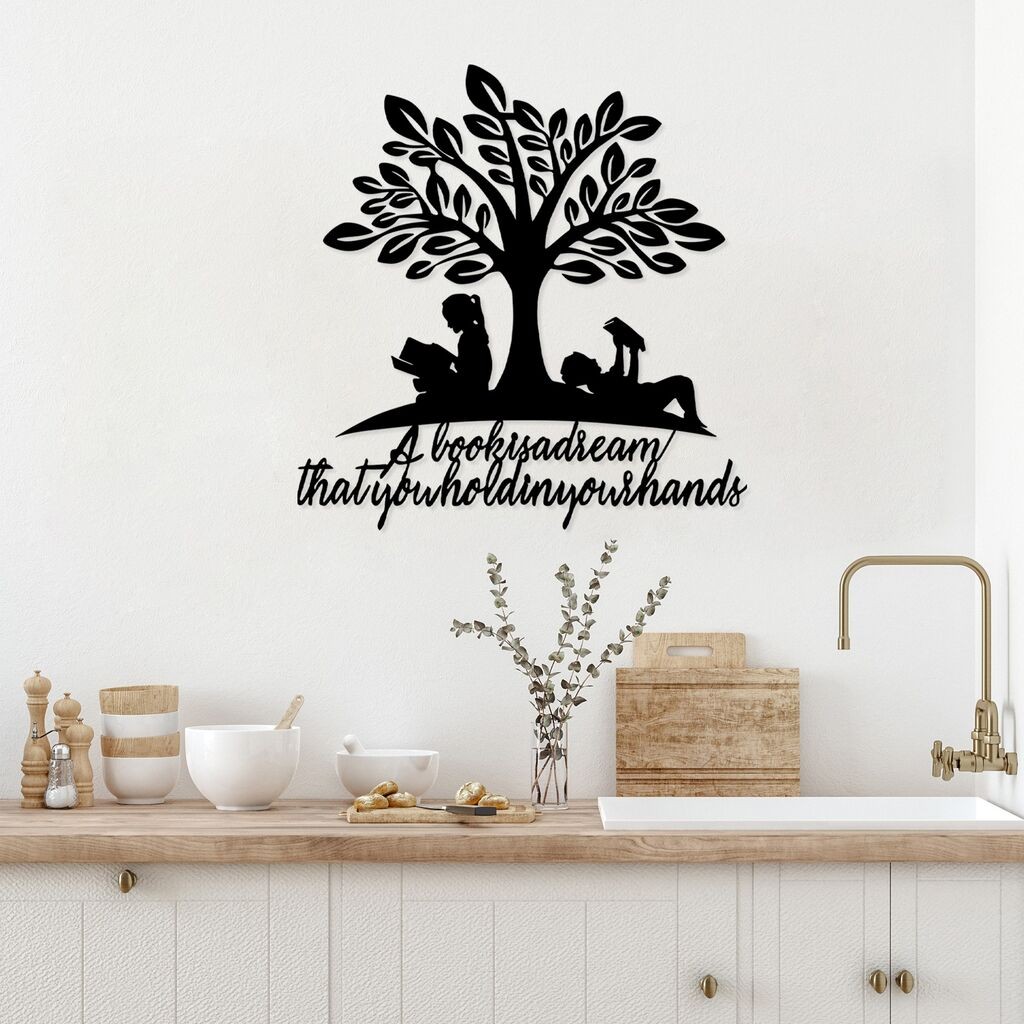 Wallity декорација за dzид Love Of Books, 82 x 85 см, црна