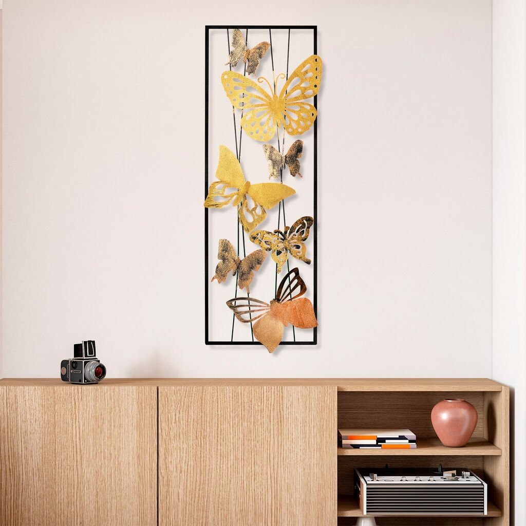 Wallity dzидна декорација Пеперутка 2, 32 x 90 x 4 см, златни бои