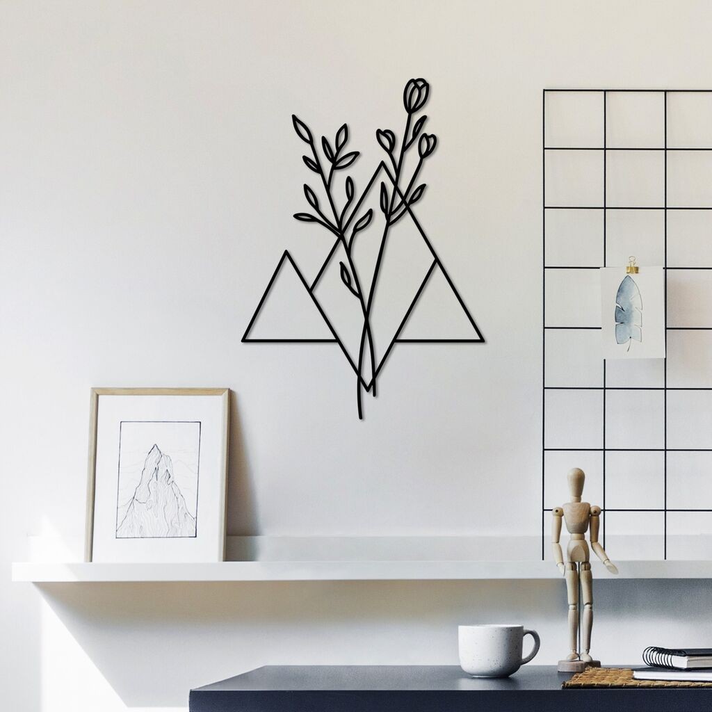 Wallity декорација за dzид Цвет - M, 50 x 35 см, црна