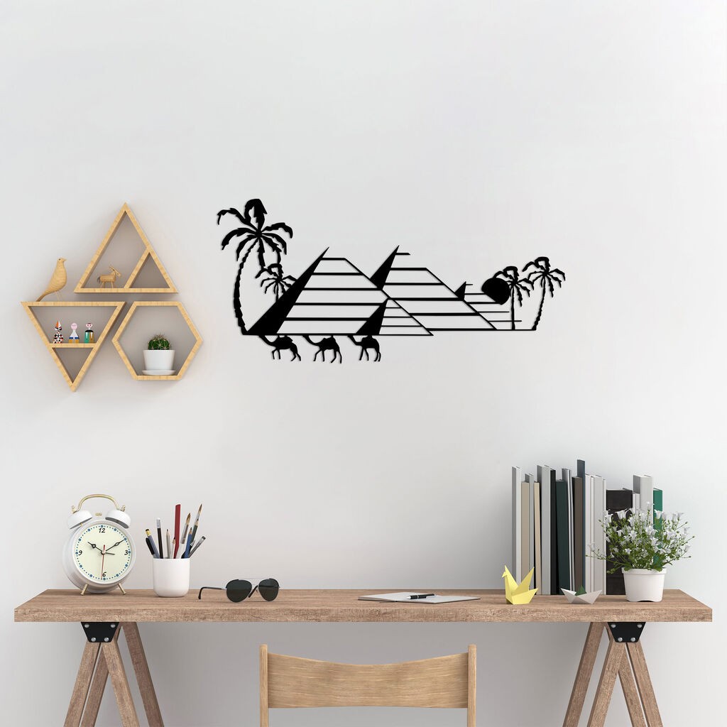 Декорација за dzид Wallity Египетска - 482, 33 x 70 см, црна