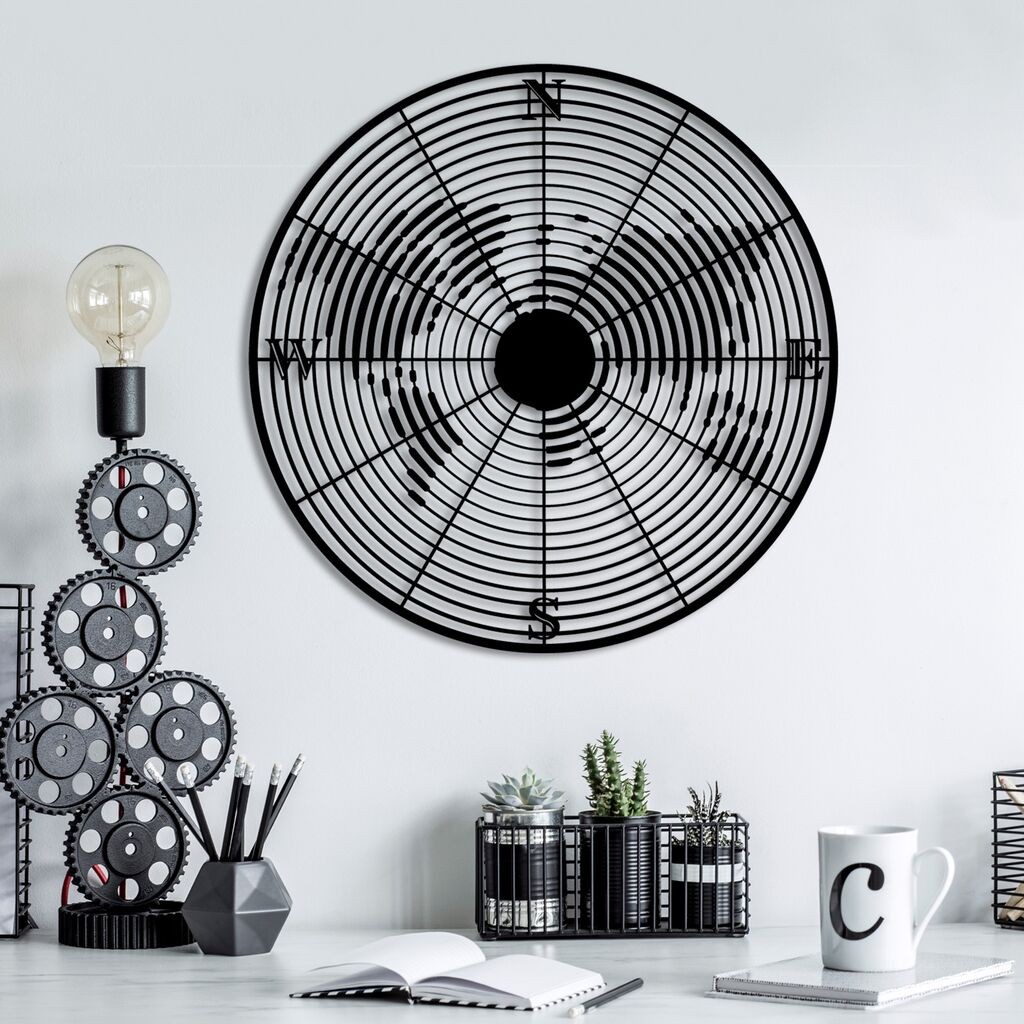 Wallity dzидна декорација Sonar, 49 x 49 см, црна