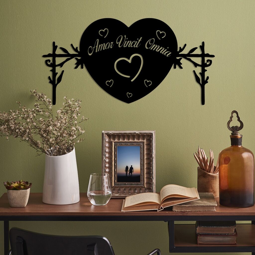 Wallity декорација за dzид Omnia Vincit Amor 2, 60 x 30 см, црна
