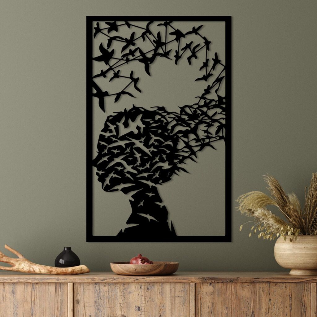 Wallity декорација за dzид Farfalla-1, 45 x 70 см, црна