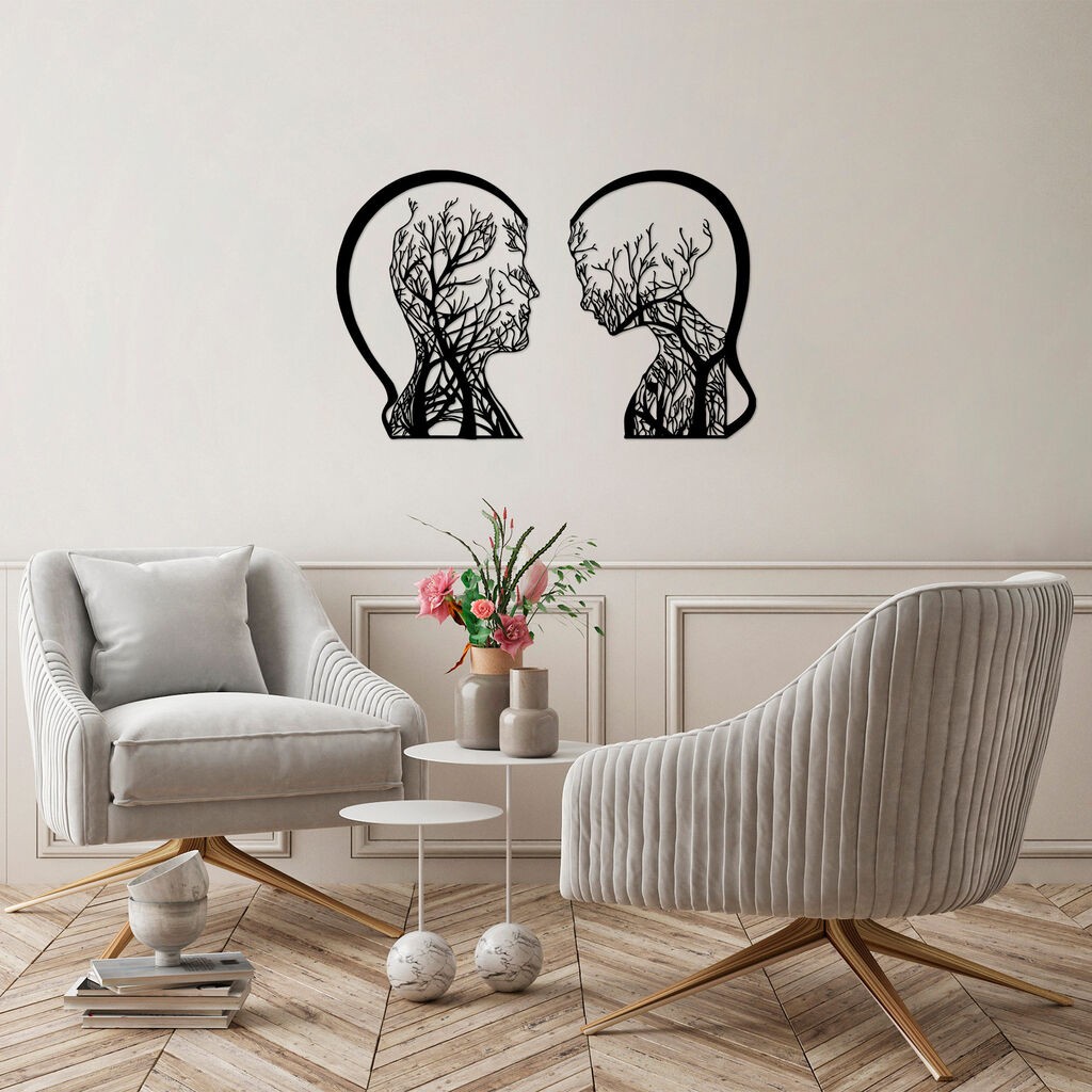 Wallity dzидна декорација елка Маж и жена - 327, 52 x 70 см, црна