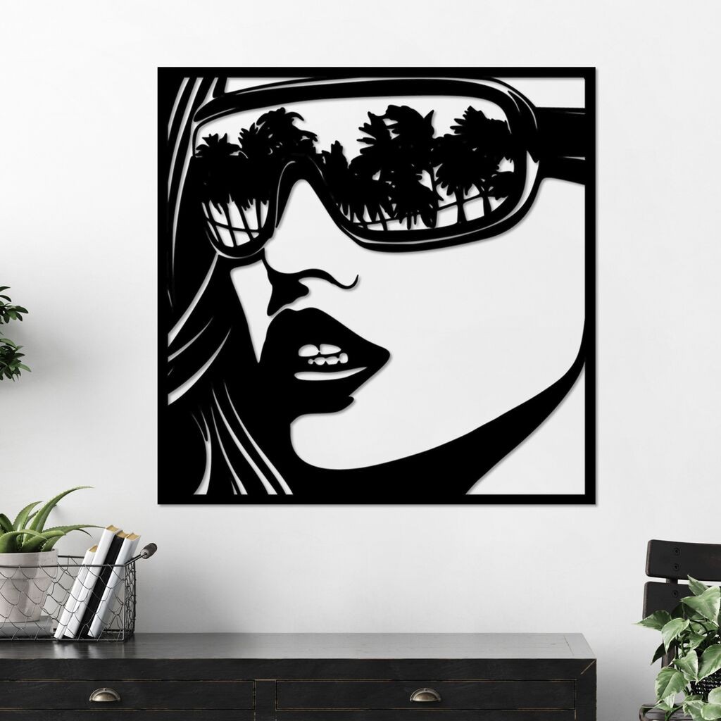 Wallity dzидна декорација Мајами Бич, 50 x 49 см, црна