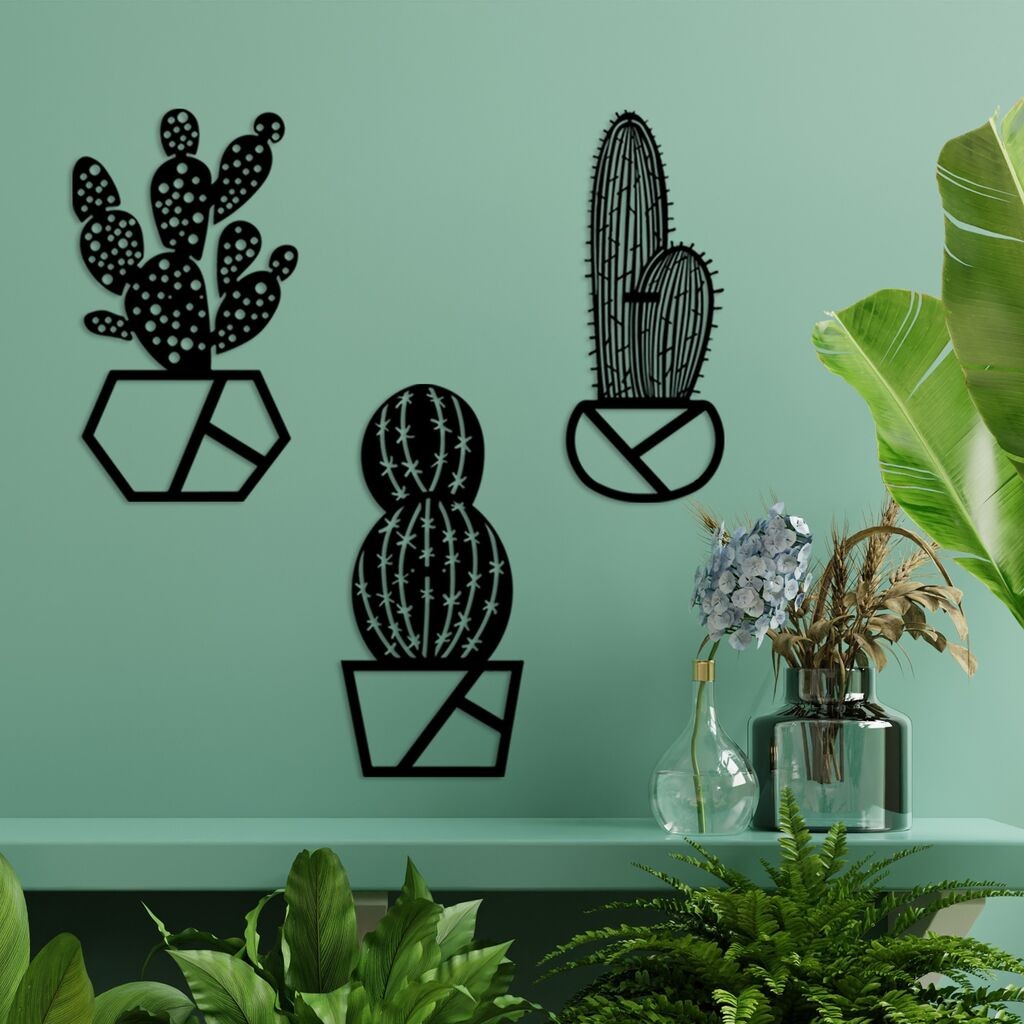 Wallity декорација за dzид Кактус-1, 25 x 45 см, црна