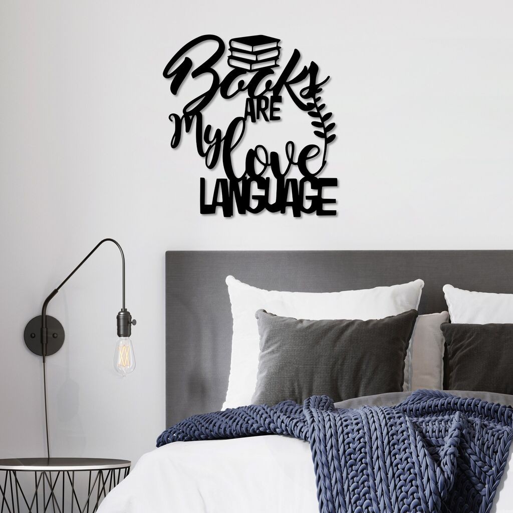 Wallity декорација за dzид Книги Јазик, 50 x 52 см, црна