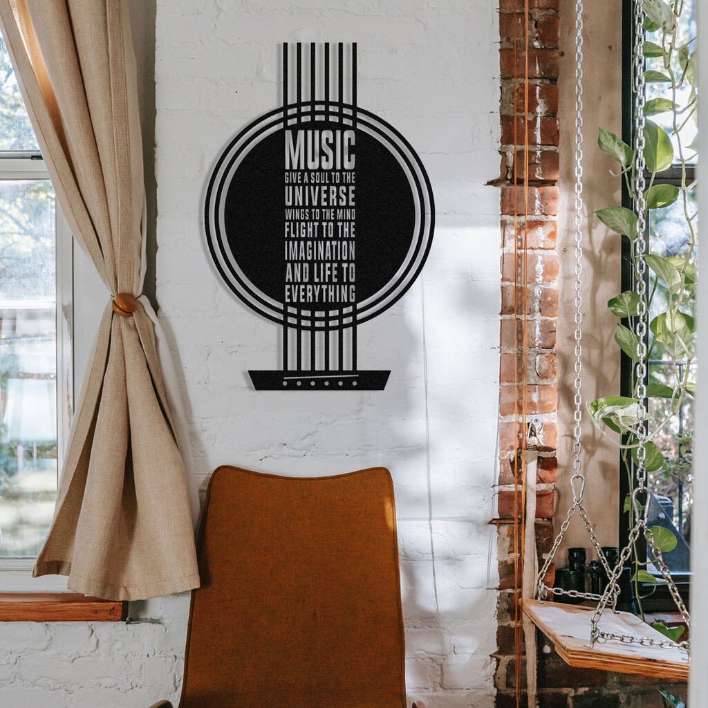 Wallity декорација за dzид My Music, 40 x 60 см, црна