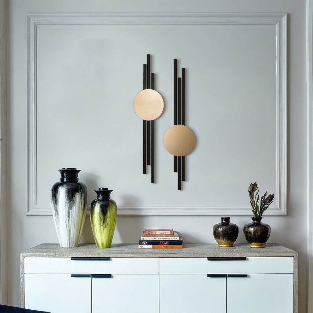 Wallity декорација за dzид Комплет антички линии - APT799, 13,5 x 60 см, златни бои