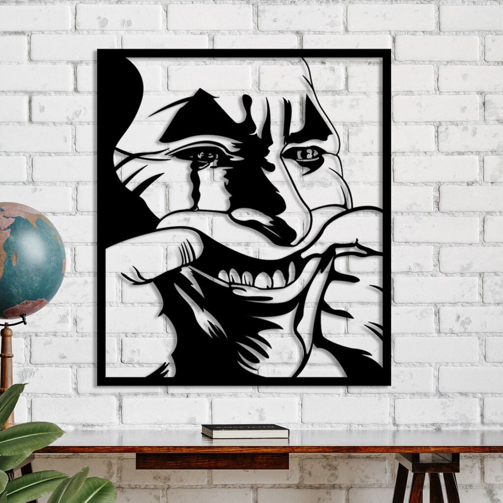 Wallity декорација за dzид „Каламбур на среќно лице", 56 x 48 см, црна