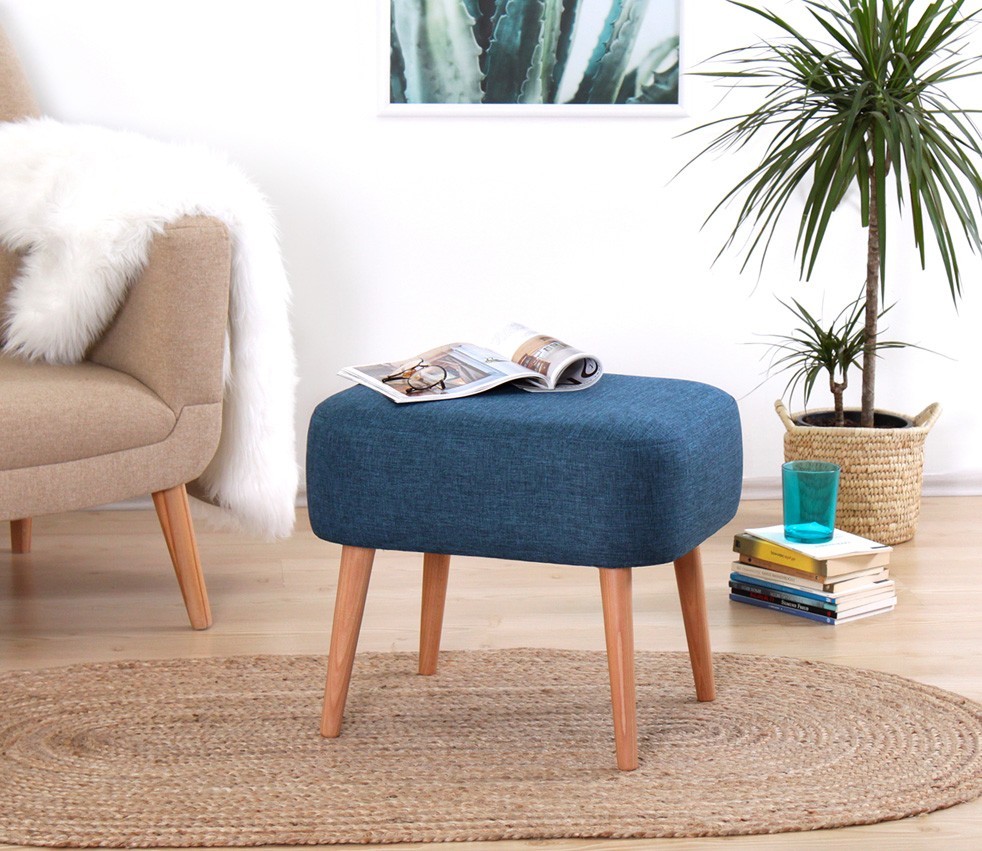 Столче за софа Atelier del 50x43x42 см, сино