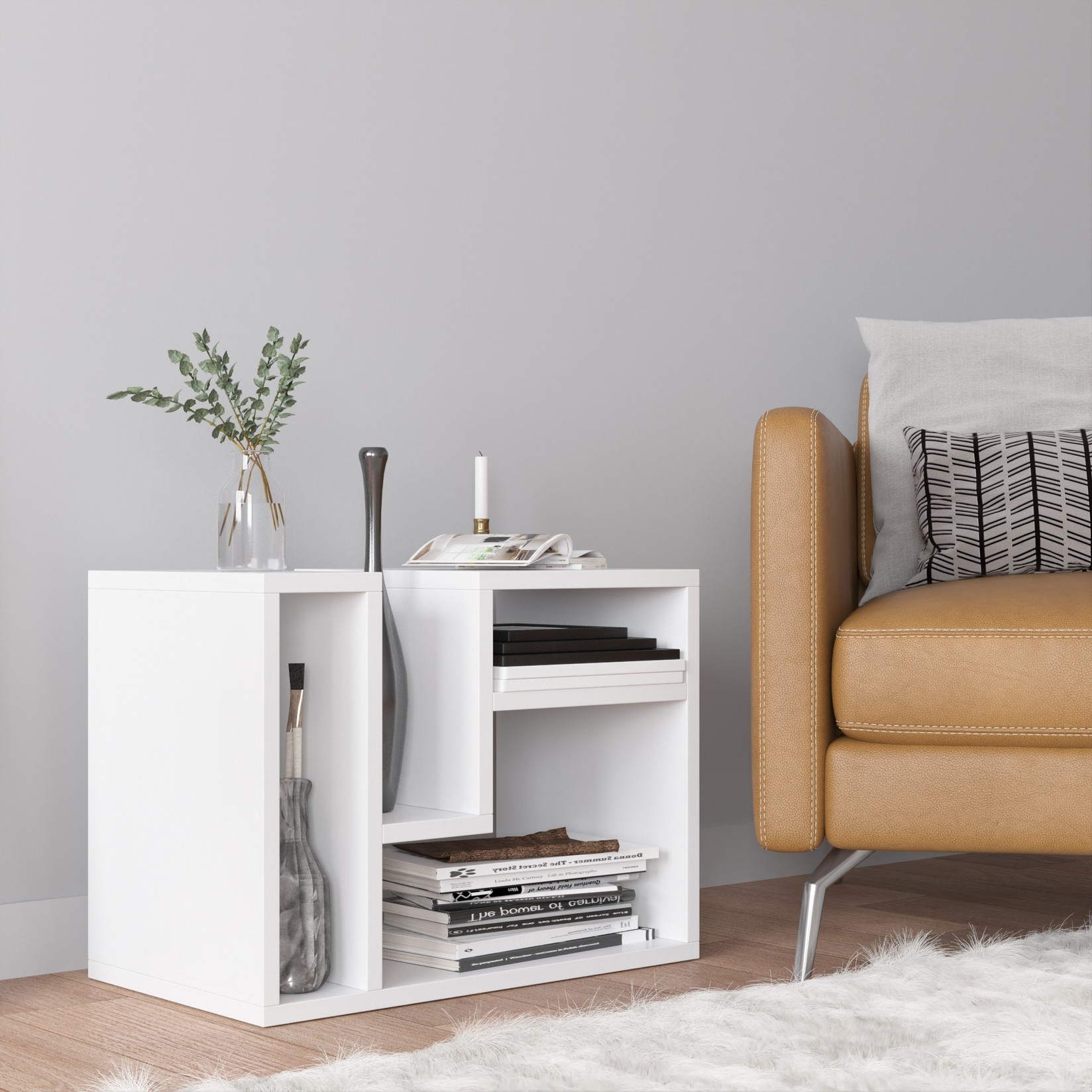 Клуб маса Hanah Home Abies 60 x 45 x 35 см бела