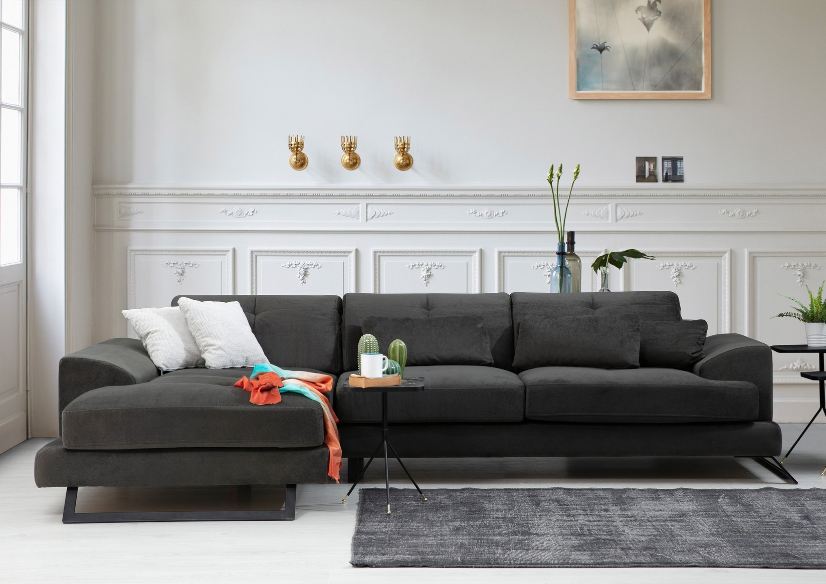 Atelier del Sofa Аголна гарнитура Frido, Антрацит